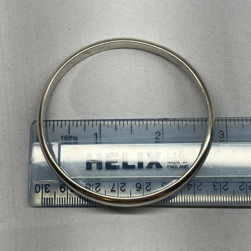 IC Bangle Bracelet Unisex 7.5 Silver Good Handwrought Sterling 1984 Etched - Picture 9 of 11
